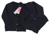 Nové - 2x - Tmavomodrá propínací mikina George