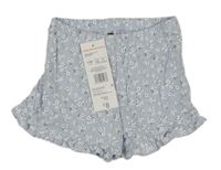 Nové - světlemodré kytičkované kraťasy s volánky F&F