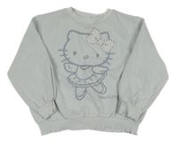 Světlemodrošedá oversize mikina s Kitty s pecičkami H&M