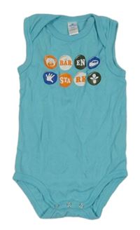 Azurové body s obrázky a nápisy