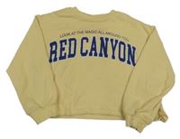 Šafránová crop mikina s nápisy ZARA