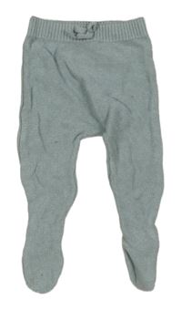 Mentolové melírované pletené polodupky s mašlí ZARA