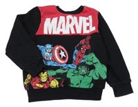 Černo-červená mikina se superhrdiny a logem MARVEL