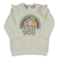 Smetanová mikina s LOONEY TUNES a volánky 