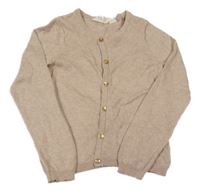 Béžový melírovaný propínací svetr H&M
