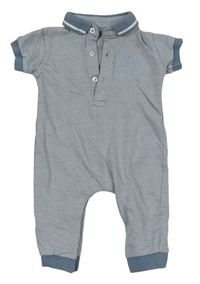 Modro-bílý vzorovaný polo overal Matalan