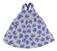Bílo-fialové bavlněné šaty s motýly Mothercare