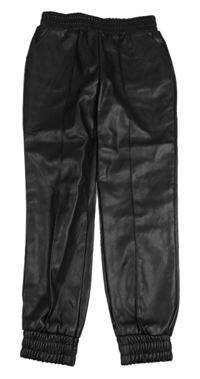 Černé koženkové cuff kalhoty Primark