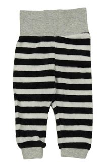 Černo-bílé pruhované sametové tepláky H&M