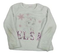 Bílá chlupatá mikina s Elsou a flitry Orchestra