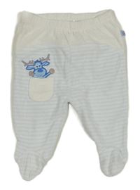 Bílo-světlemodré pruhované sametové polodupky s losem Ergee