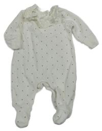 Bílý sametový overal s hvězdami a límečkem Matalan