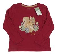 Nové - Tmavočervené triko s veverkou Primark