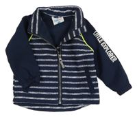 Tmavomodro-bílá pruhovaná softshellová bunda Topomini