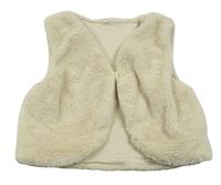 Béžová kožešinová crop vesta Topolino