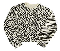 Smetanovo-černá vzorovaná crop mikina M&S