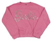 Růžová mikina s třpytivým nápisem - Barbie