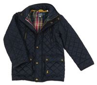 Tmavomodrá prošívaná šusťáková zateplená bunda Joules