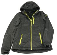 Antracitová melírovaná softshellová funkční bunda s kapucí Active Touch