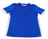 Safírové pruhované sportovní funkční tričko Kipsta