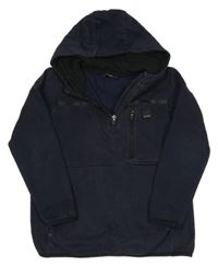 Tmavomodrá mikina s nášivkou a kapucí George