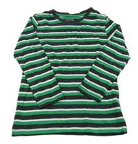 Černo-zeleno-bílé pruhované triko Kiki&Koko