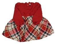 Červeno-kostkované šaty s vlněnou sukní Mayoral
