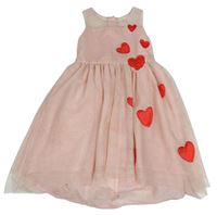 Růžové tylové šaty se srdíčky H&M