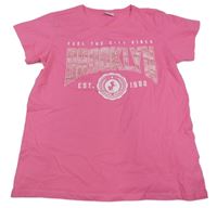 Růžové tričko s nápisem a jednorožcem Page One Young