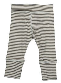 Bílo-hnědé pruhované žebrované lehké tepláky M&S