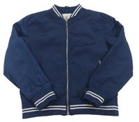 Tmavomodrý šusťákový lehce zateplený bomber Matalan