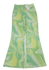 Nové - Zelené vzorované flare legíny H&M
