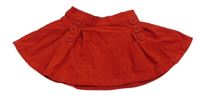 Červená kolová manšestrová sukně s knoflíky Mothercare
