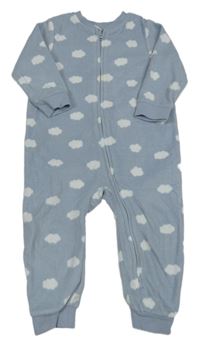 Modrý fleecový overal s mraky H&M