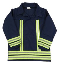 Tmavomodro-neonové reflexní triko s límečkem 