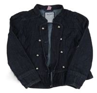 Tmavomodrá riflová bunda s volánkem a gombíky Dopodopo