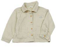 Smetanová plátěná bunda s kapsami 