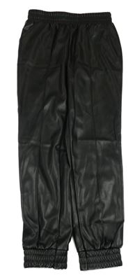 Černé koženkové cuff kalhoty Primark