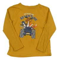 Okrové triko s potiskem Primark