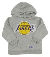 Šedá melírovaná mikina s nápisem a kapucí - Lakers Primark