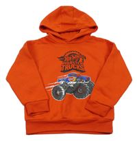 Červená mikina s HotWheels a kapucí 