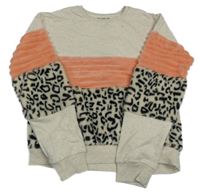 Smetanovo-lososovo-béžová vzorovaná mikina F&F