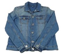 Modrá riflová bunda s kapsami 