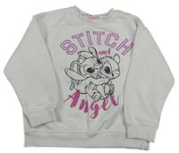 Bílá melírovaná mikina se Stitchem Primark