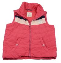 Růžová šusťáková zateplená vesta Esprit