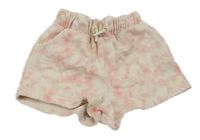 Smetanovo-růžové batikované teplákové kraťasy Next