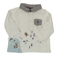 Bílé polo triko s obrázky 