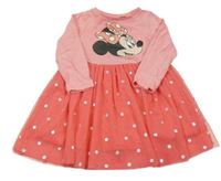 Růžové šaty s Minnie a tylovou sukní Disney