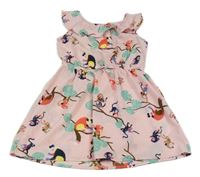 Světlerůžové lehké šaty s opičkami H&M