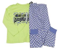 Nové - zeleno-fialové pyžamo s nápisem dunnes 